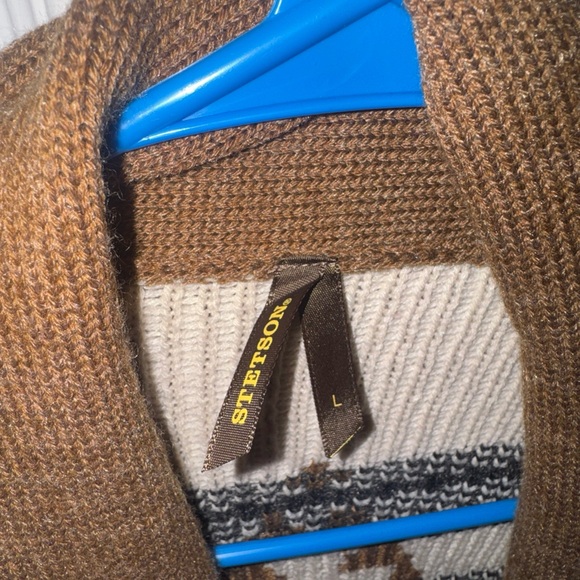 Stetson Brown Womens Geometric Cardigan Size L - Picture 2 of 3